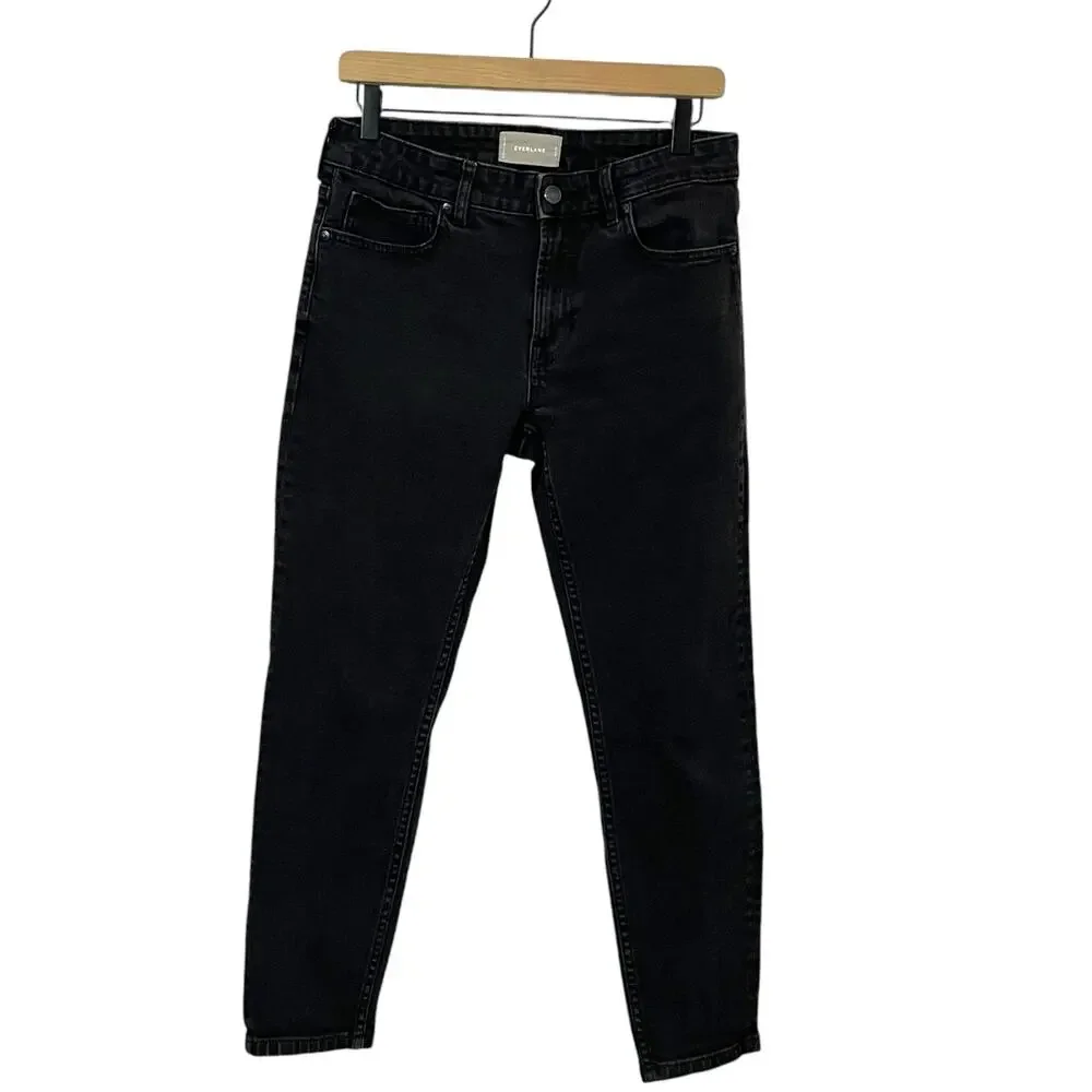 Everlane Mid-Rise Skinny Jeans - Washed Black - 28 Ankle